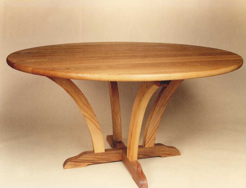 Circular dining table