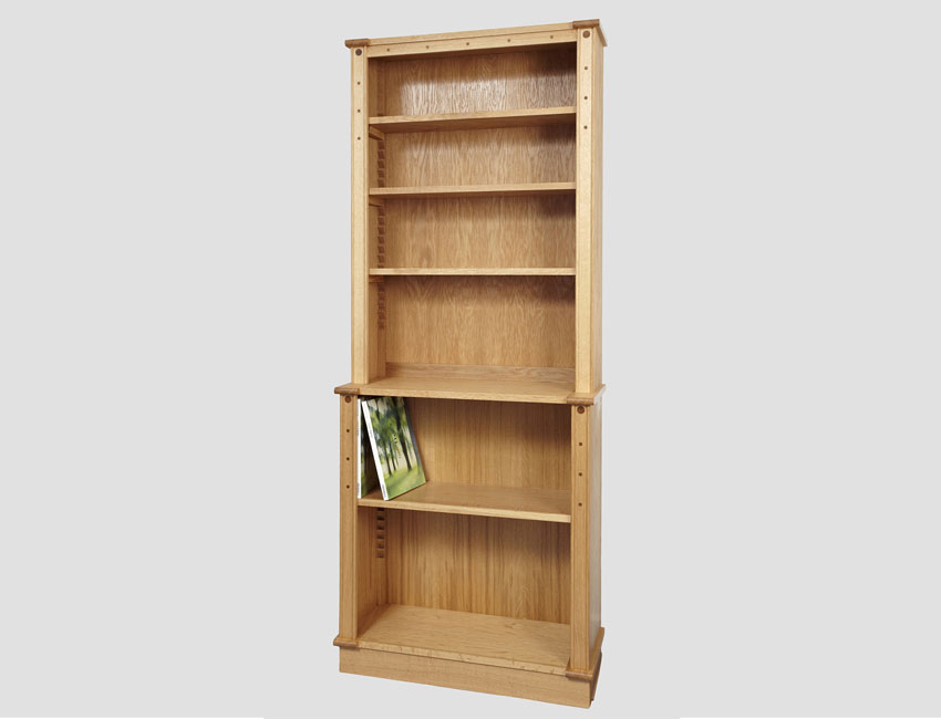 English oak bookcase smaller dimensions